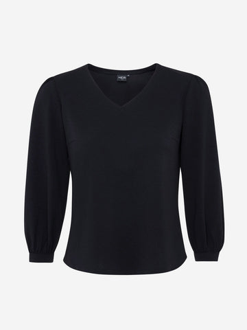 V-Hals Blouse - Zwart