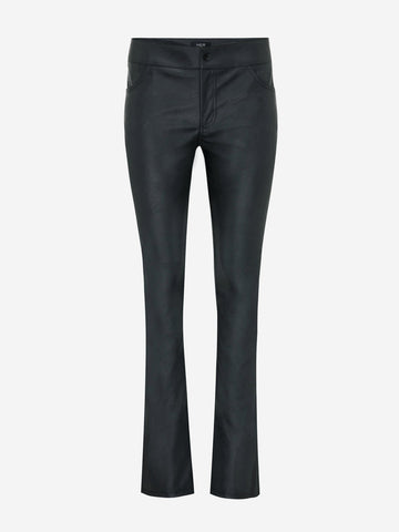 Vegan Leren Flare Broek - Zwart