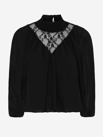 Blouse Met Kant - Zwart