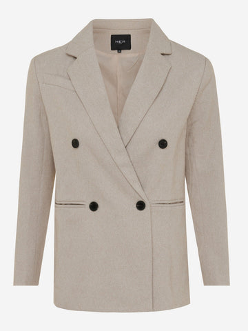 Double-Breasted Blazer Met Knopen - Beige