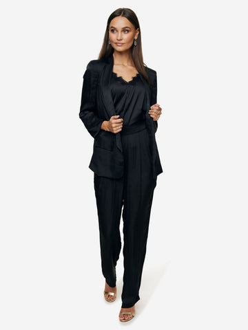 Est'Bambu Trouser Silk - Zwart