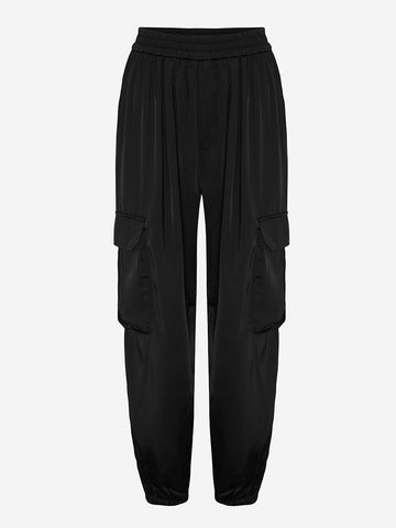 Satijnen Cargo Broek - Zwart