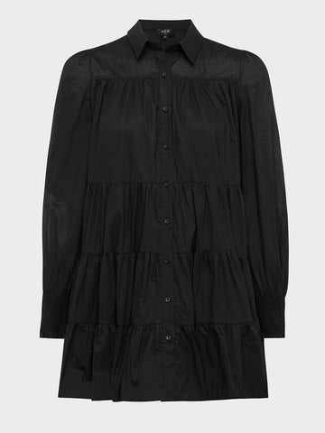 Korte Jurk Met Knoopsluiting - Zwart