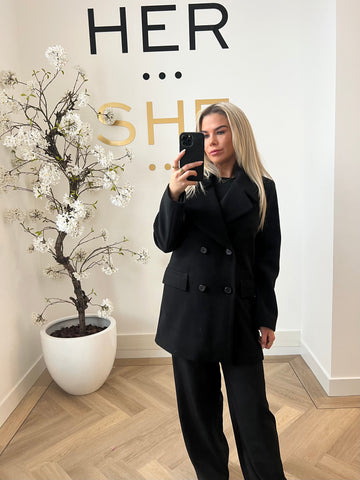 Wollen Trenchcoat - Zwart