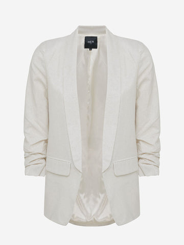 Linnenlook Blazer - Wit