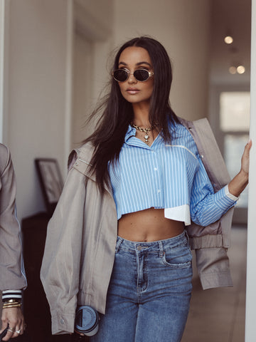 Blouse Romee - Blauw wit