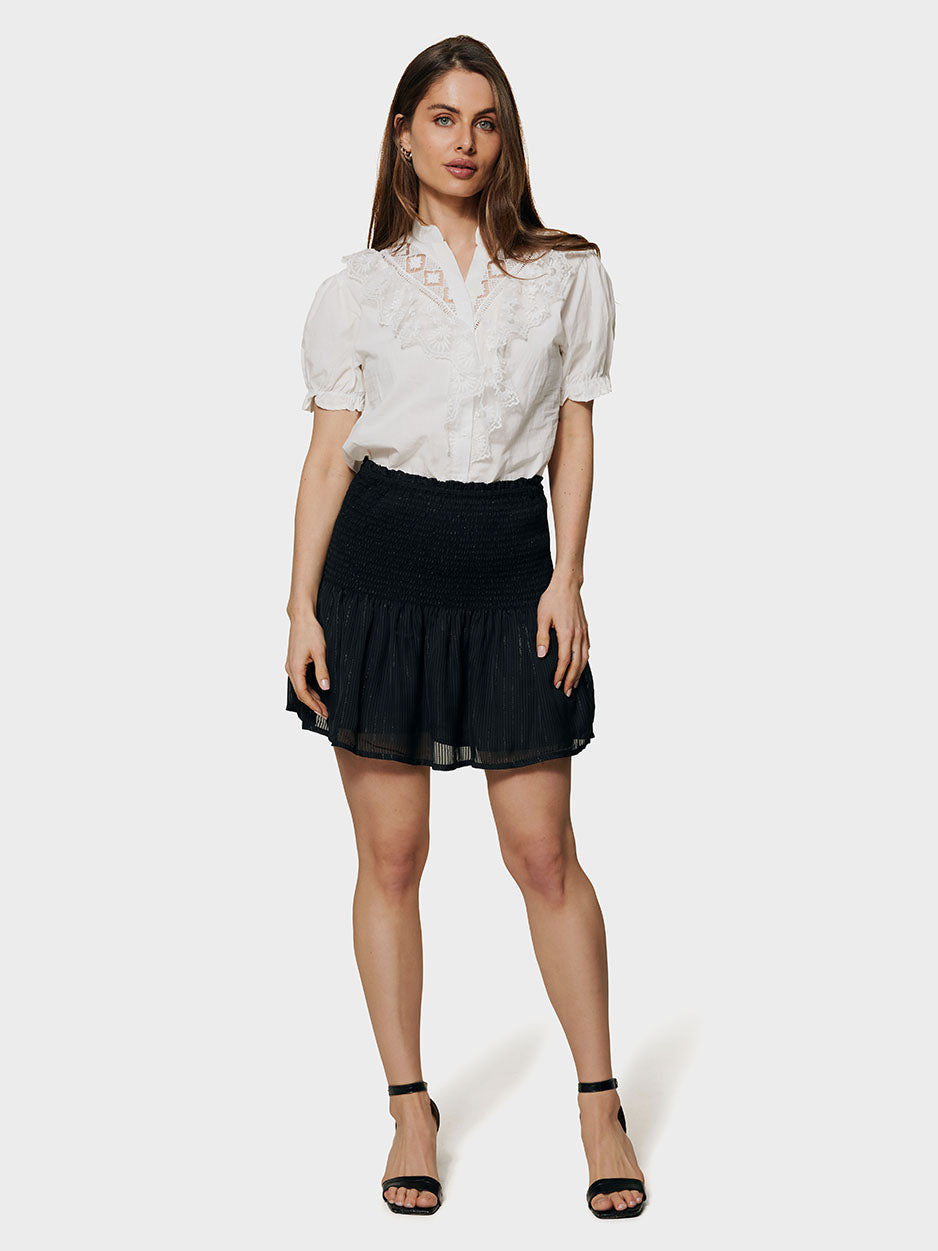 Rok Met Smock Effect - Zwart