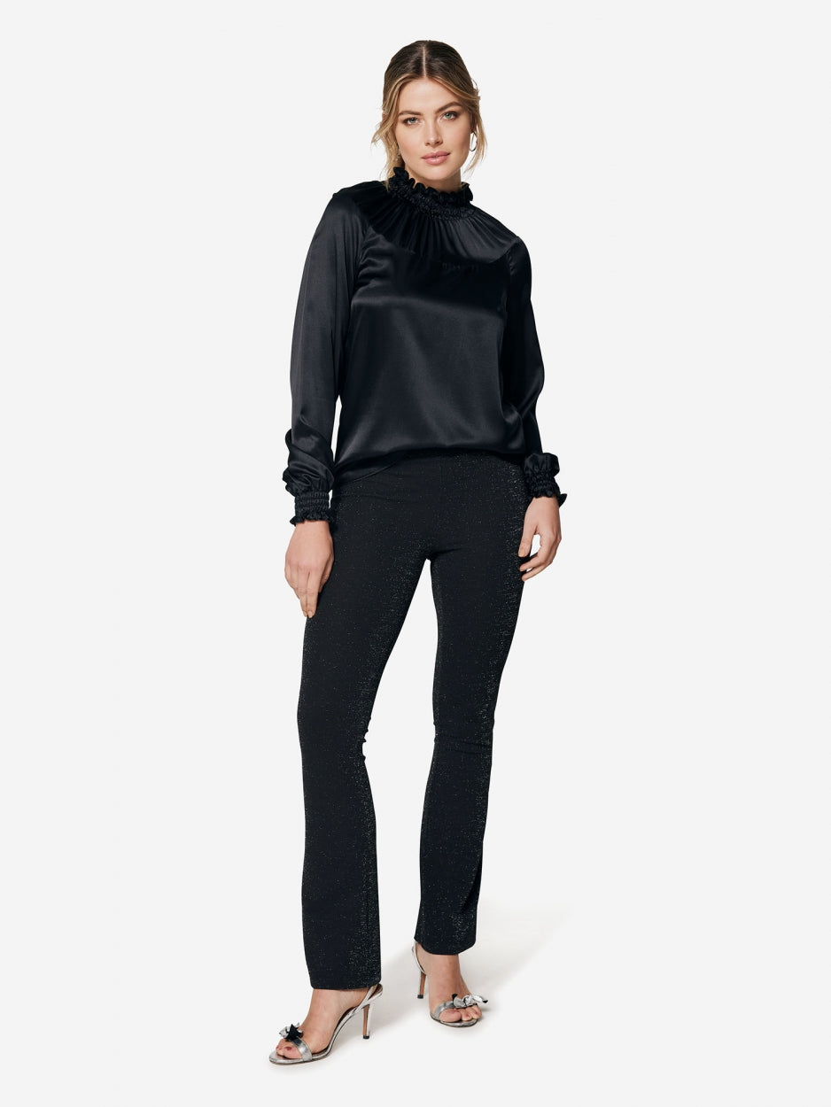 Flare Broek Met Glitters - Zwart