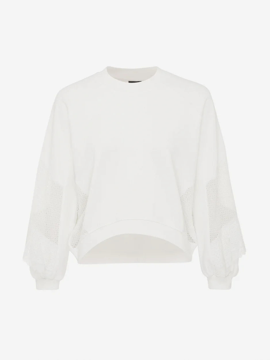 Broderie Sweater - Wit