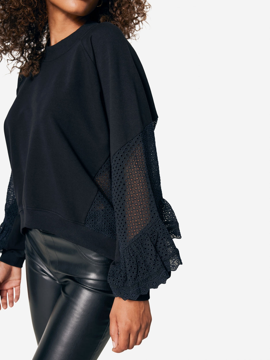 Broderie Sweater - Zwart