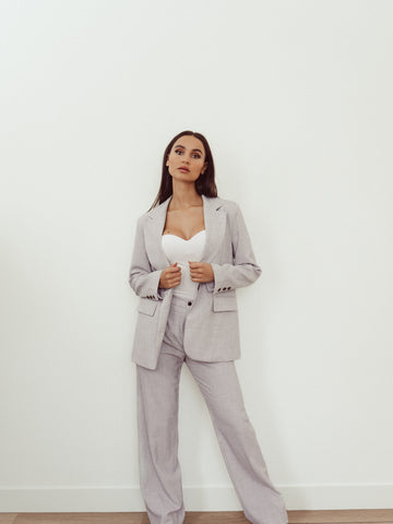 Blazer Met Structuur - Grijs