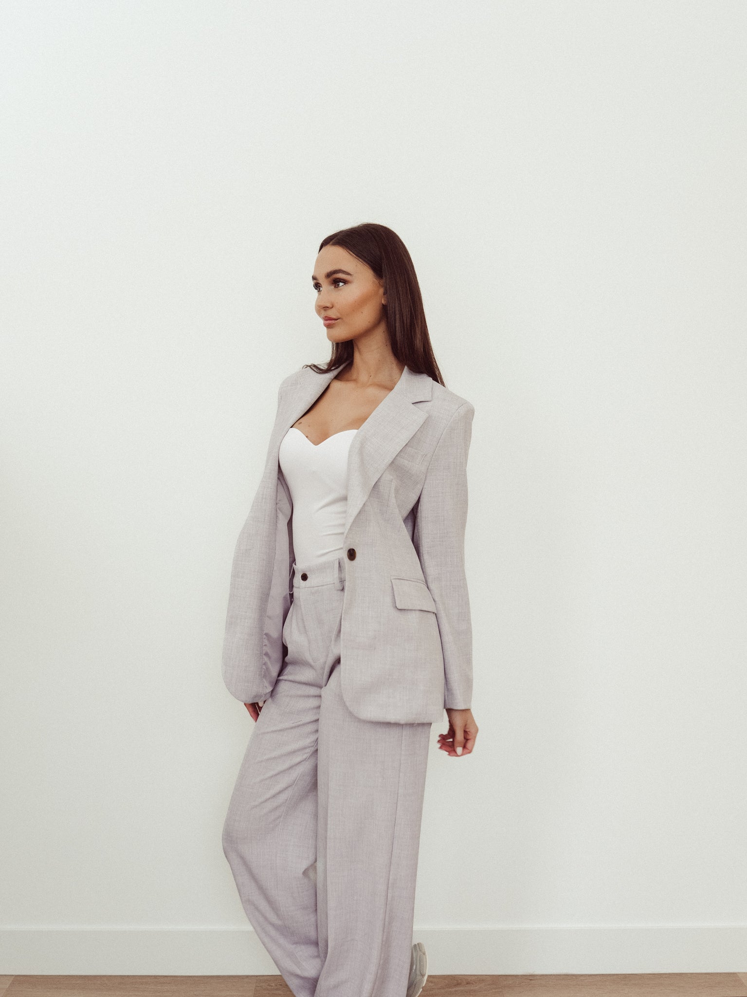 Pantalon Met Structuur - Grijs